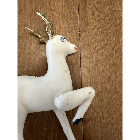 MCM Reindeer Vintage Christmas Soft Plastic Rubber 6.5” Hong Kong Set Of 2 - Picture 13 of 16